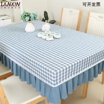Prispôsobený tabuľka kryt, bavlnené a ľanové obrus, tkaniny pokrytie, kockovaná obdĺžnikový konferenčný stolík
